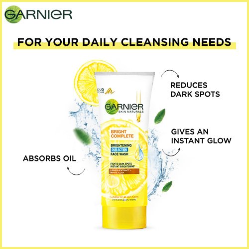 Benefits of Garnier Facewash - Reduces Oil, Dark Spots, Gives Instant Glow